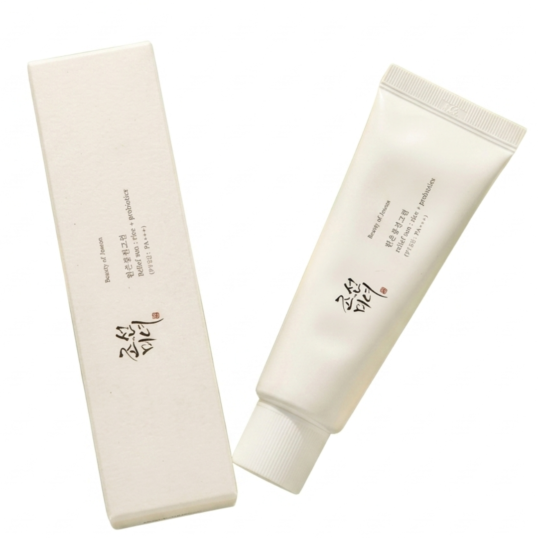 جمال جوسون ريليف صن: أرز + بروبيوتيك SPF50+ PA++++ | واقي شمس بخلاصة الأرز | خفيف الوزن، لا يترك طبقة بيضاء | 50 مل | كوزمتك نجم صلاله