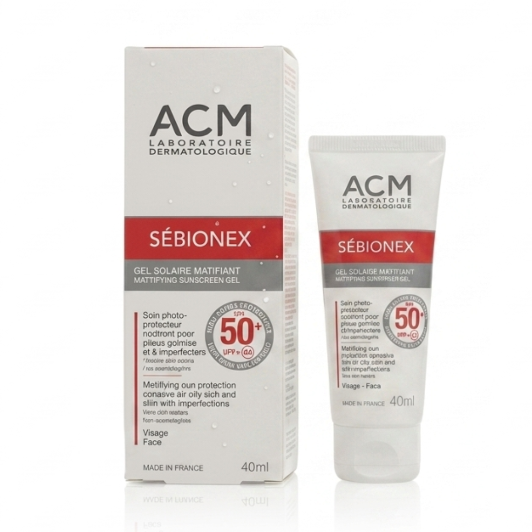 جل واقي الشمس غير لامع من مختبرات ACM Sébionex بعامل حماية SPF50+ – واقي شمس خالٍ من الزيوت للبشرة الدهنية والمعرضة لحب الشباب | غير كوميدوغينيك، لمسة نهائية غير لامعة | كوزمتك نجم صلاله