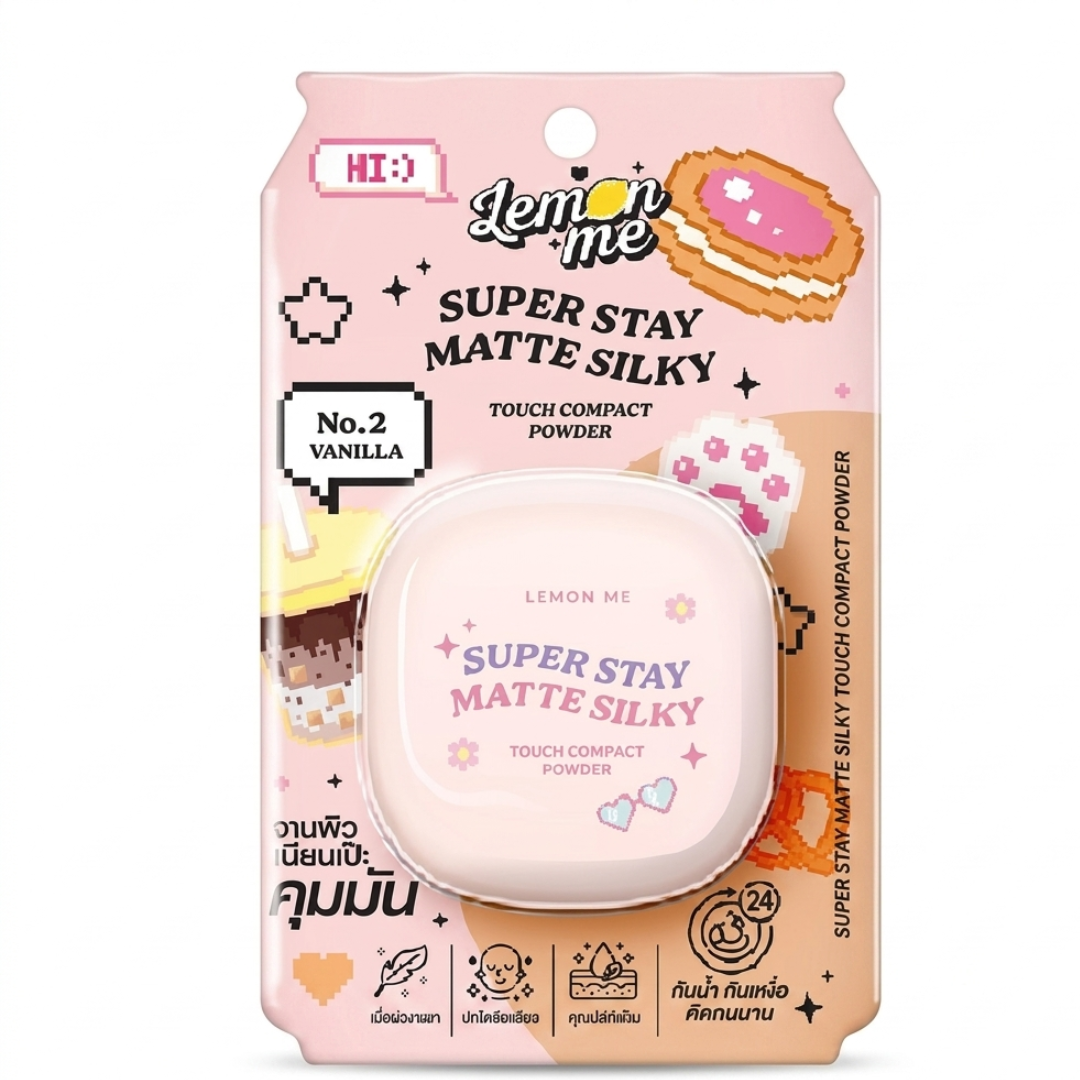 Lemon Me Superstay Matte Silky Touch Pressed Powder – 9g, Shade 02 Vanilla | Matte Finish | Oil Control | Water & Sweat Resistant | Cosmetic Najm salalah