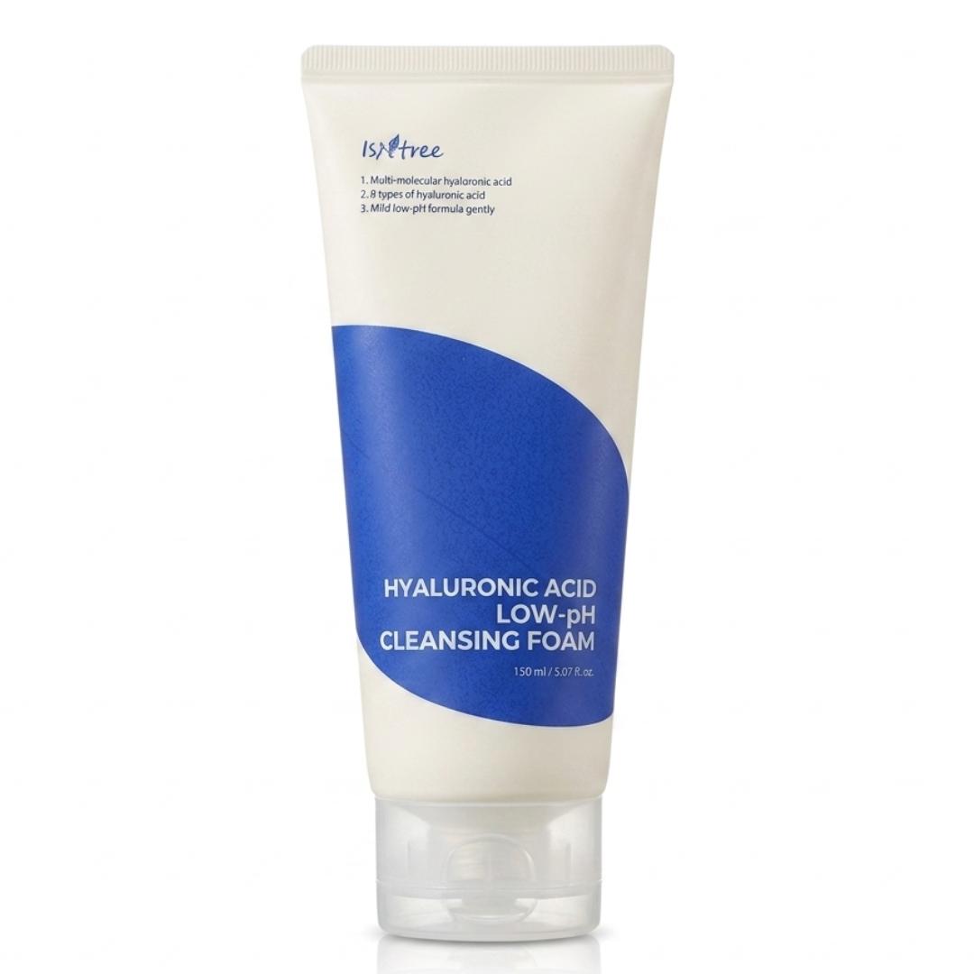 Isntree Hyaluronic Acid Low pH Cleansing Foam – 8 Types of HA | pH 5.5 | Hydrating Face Wash for Sensitive Skin | Cosmetic Najm salalah