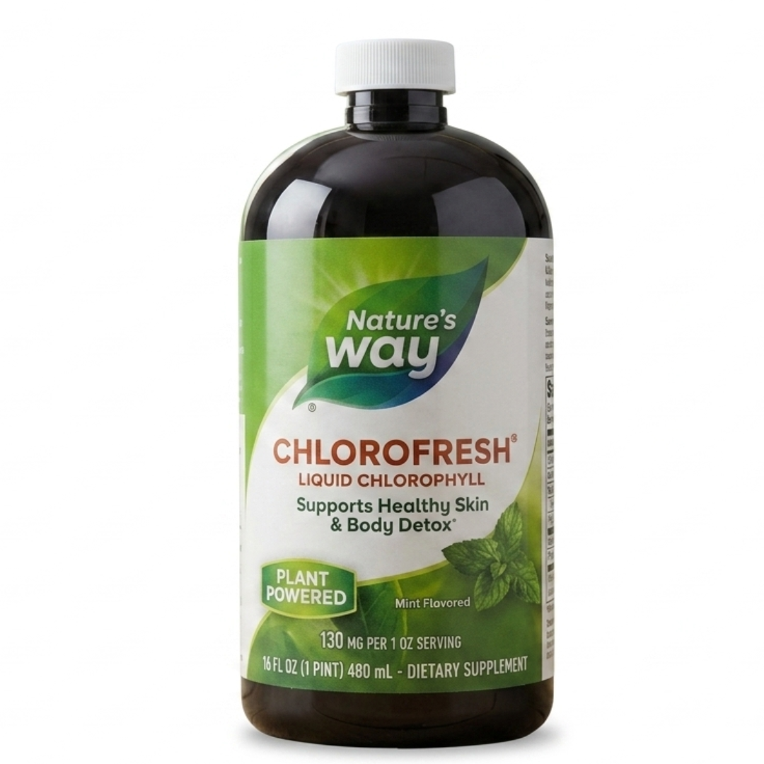 Nature's Way Chlorofresh Liquid Chlorophyll – Mint Flavored Internal Detox & Antioxidant Support | 16 fl oz | Cosmetic Najm salalah