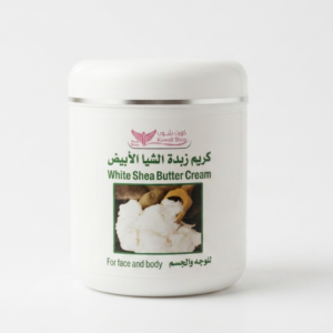 كريم زبدة الشيا البيضاء من متجر الكويت 500 غرام: كريم ليلي للوجه والجسم - لجميع أنواع البشرة | كوزمتك نجم صلاله
