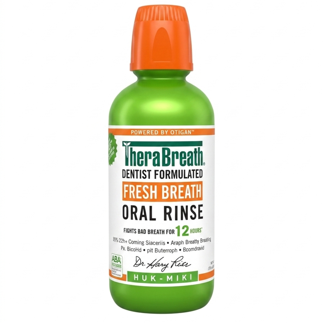 Therabreath Fresh Breath Mouthwash – Dentist Formula for 12-Hour Bad Breath Control | Alcohol-Free | Mild Mint | Cosmetic Najm salalah