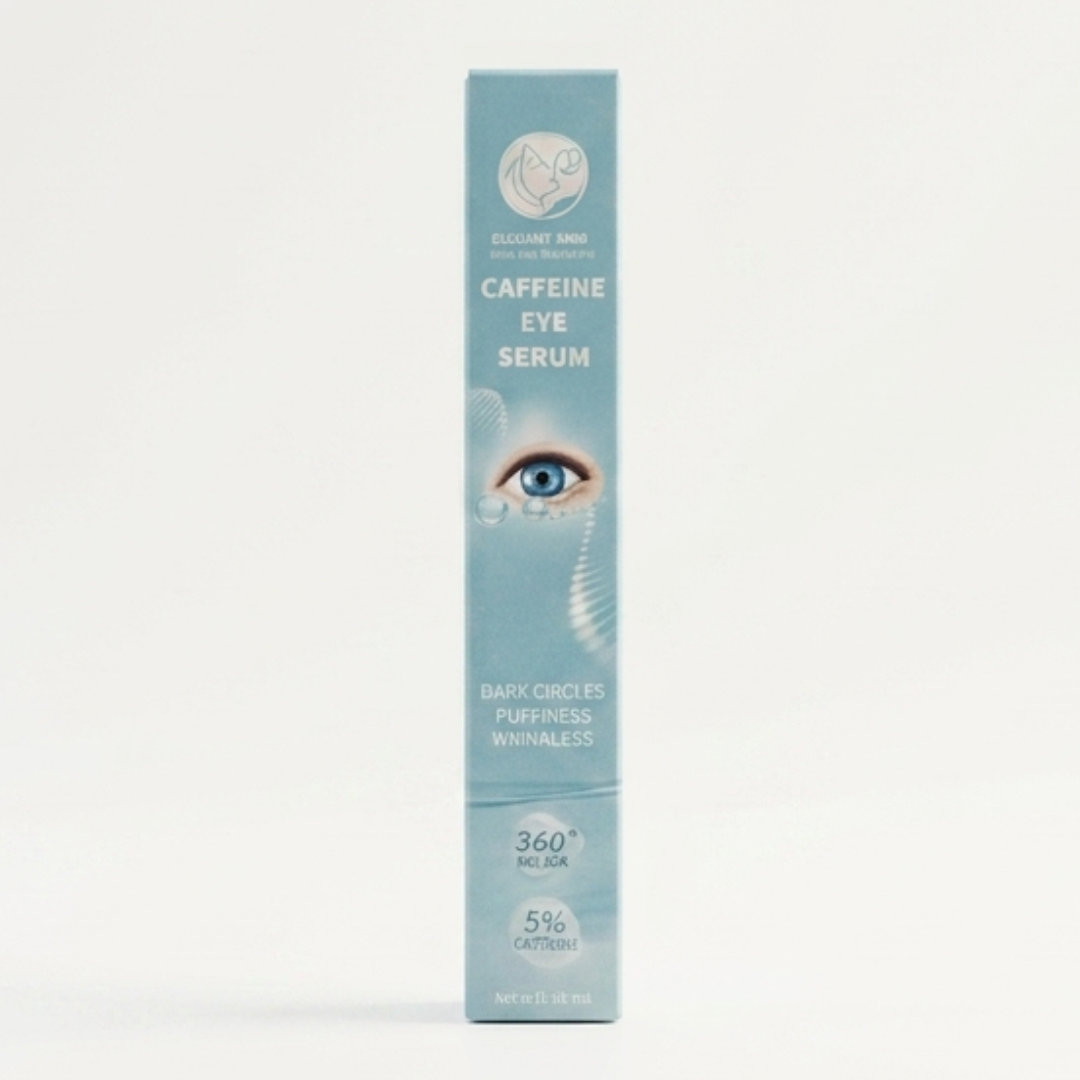 Elegant Skin 5% Caffeine Eye Serum with 360° Cooling Roller – Reduces Dark Circles, Puffiness & Under-Eye Wrinkles (20ml) | Cosmetic Najm salalah