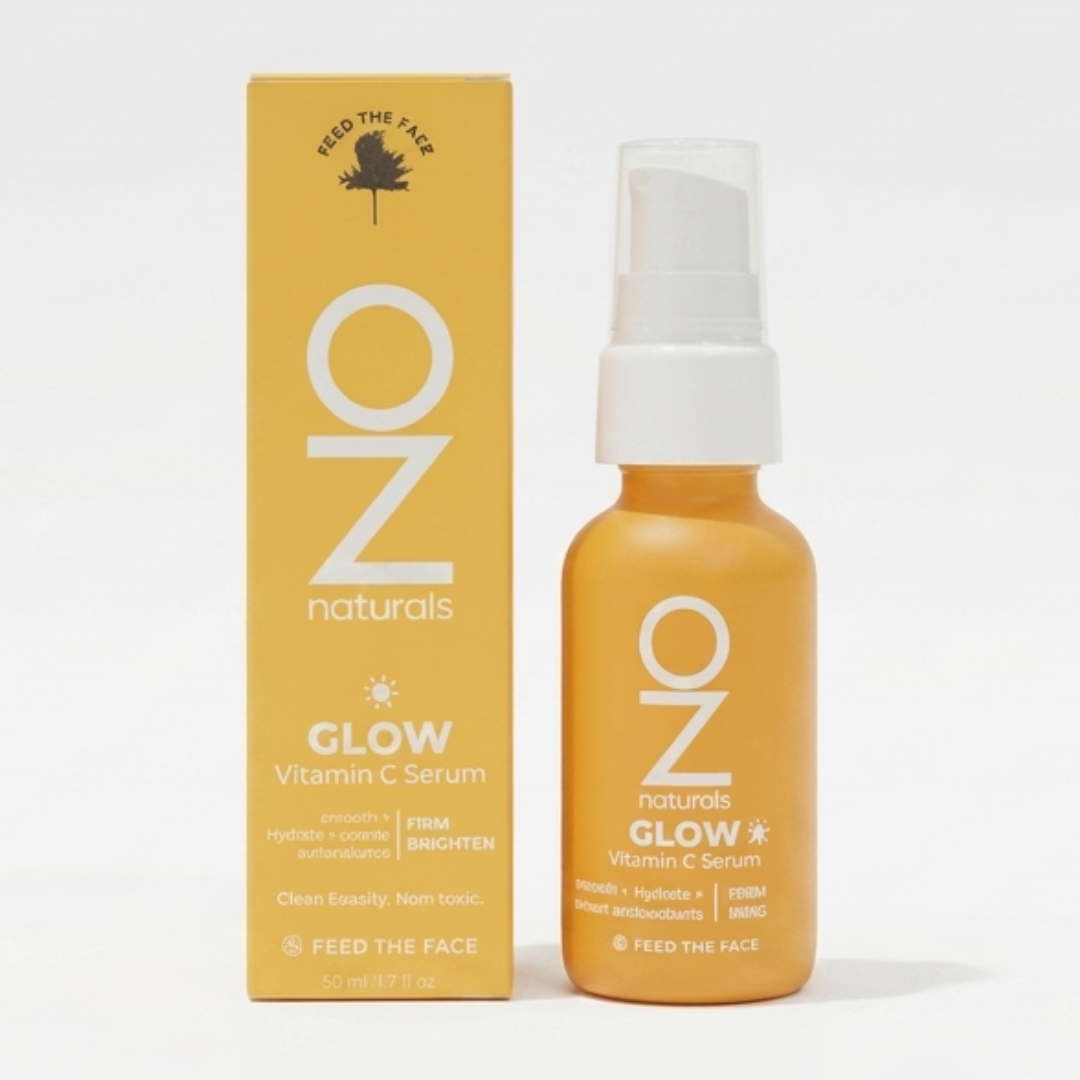 OZ Naturals Professional Glow Vitamin C Serum – Firm, Brighten & Smooth with Vitamin C, Rose Hips & Astaxanthin | Clean, Non-Toxic Formula | Cosmetic Najm salalah
