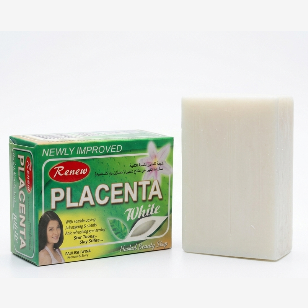 White Herbal Placenta Soap – Brightening, Nourishing & Anti-Aging | Reduces Dark Spots, Fine Lines & Wrinkles | 135g | Cosmetic Najm salalah