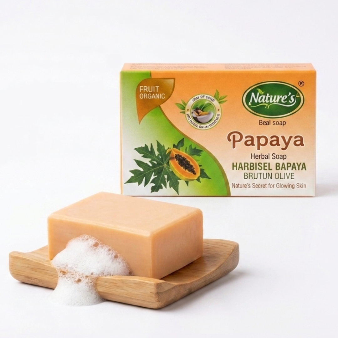 Piyari Herbal Papaya Soap – Natural Cleansing & Brightening | Handmade, Vegan | 75g | Cosmetic Najm salalah