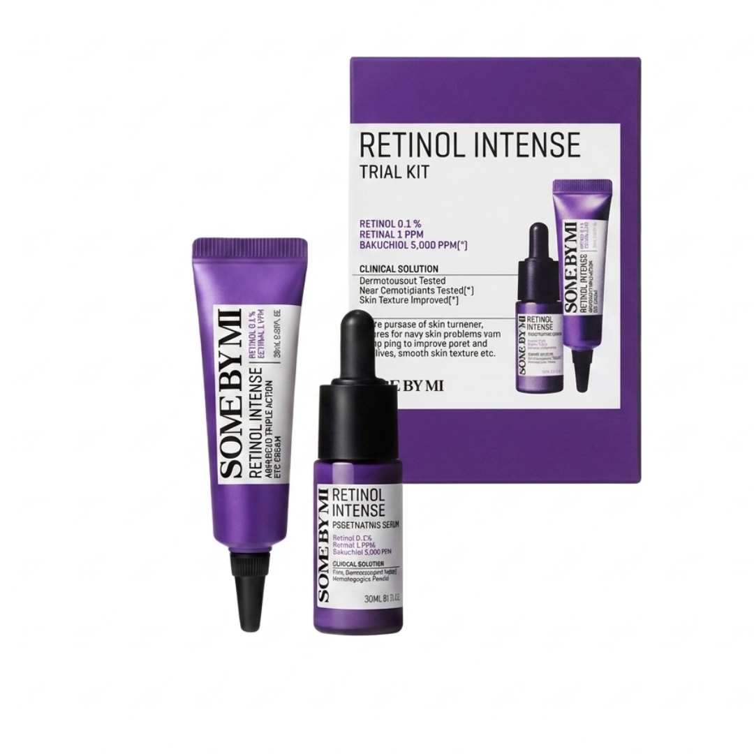 Some By Mi Retinol Intense Trial Kit – Retinol & Retinal Serum + Eye Cream | Anti-Aging Starter Kit for Sensitive Skin | Cosmetic Najm salalah