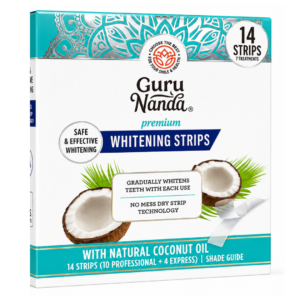 لصقات تبييض الأسنان بزيت جوز الهند من جورو ناندا (GuruNanda Whitening Strips) 14 ملصق