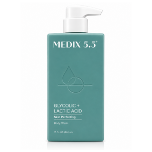 غسول الجسم بمُقشرات الجليكوليك واللاكتيك أسيد من ميديكس 5.5 (Medix 5.5 Glycolic + Lactic Acid Skin Perfecting Body Wash - 444 ml)