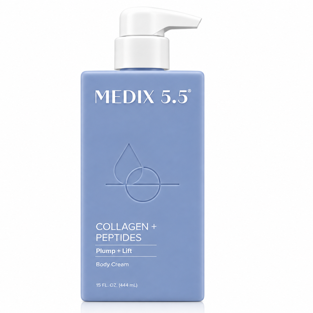 لوشن الجسم بالكولاجين والببتيدات من ميديكس 5.5 (Medix 5.5 Collagen + Peptides Plump + Lift Body Cream - 444 ml)