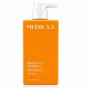 لوشن الجسم لإنقاذ البشرة الجافة بزيت الأرغان وفيتامين E من ميديكس 5.5 (Medix 5.5 Argan Oil + Vitamin E Dryness Rescue Body Cream - 444 ml)