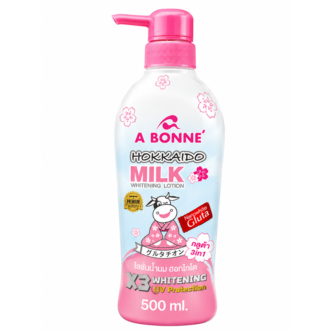 لوشن تفتيح الجسم بحليب هوكايدو والنانو جلوتا من أي بونيه (A Bonne' Hokkaido Milk Whitening Lotion)500 مل