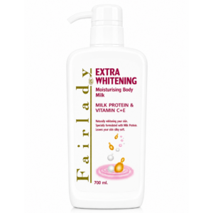 حليب الجسم لتفتيح البشرة المكثف ببروتين الحليب وفيتامين C+E من فير لادي (Fair Lady Extra Whitening Moisturising Body Milk) 700 مل
