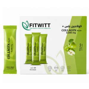Fitwitt Collagen Plus+ Drink, Green Apple Flavor – 20 Sachets