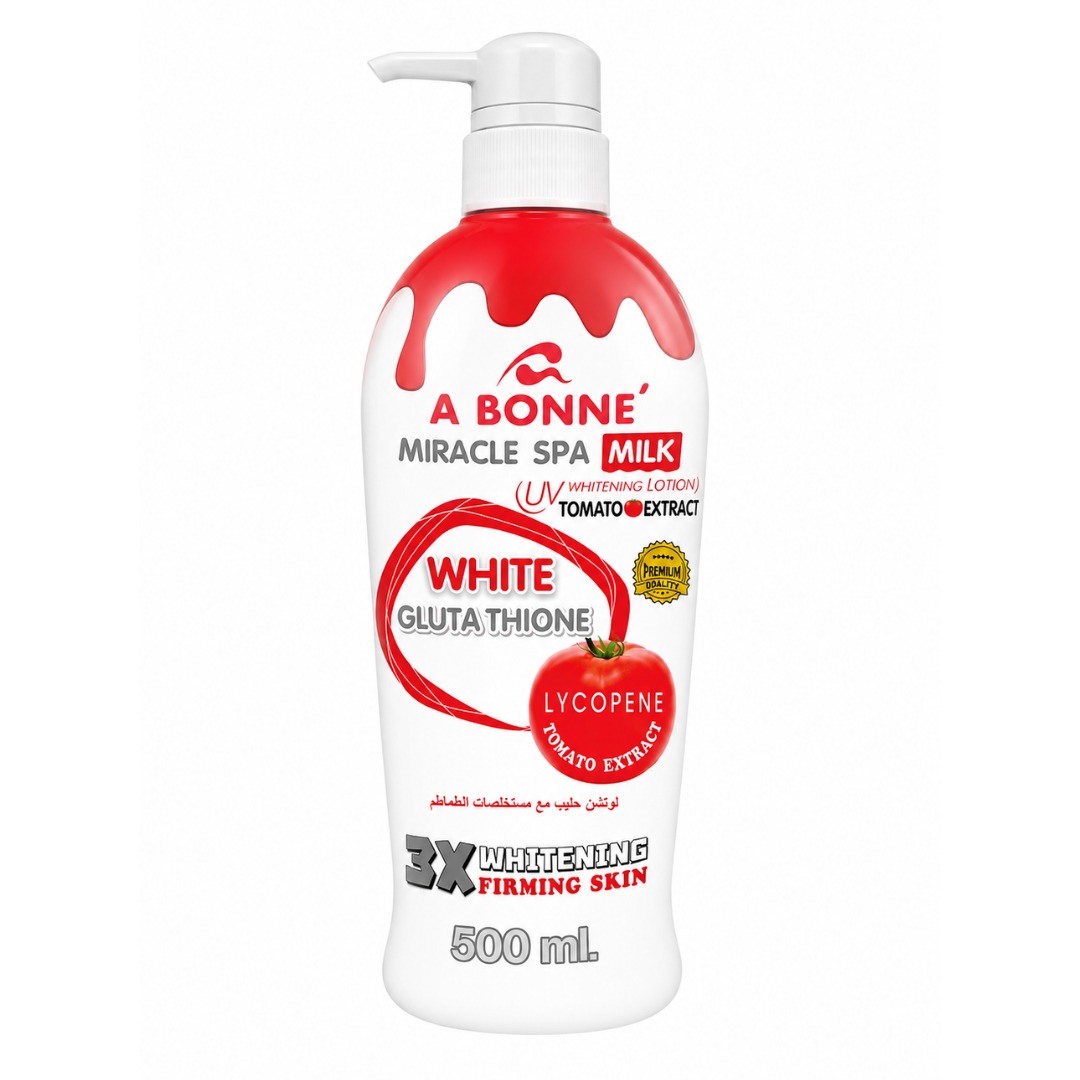 لوشن حليب ومستخلص الطماطم لتفتيح وشد البشرة من أي بونيه (A Bonne' Miracle Spa Milk UV Whitening Lotion with Tomato Extract) 500 مل