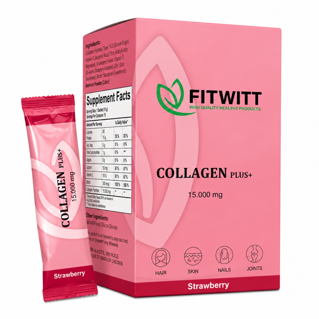 FITWITT Collagen Plus+ Strawberry Flavor Drink – 15,000 mg